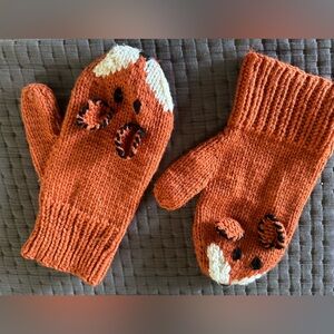 Anthropologie Kids' Orange Fox Mittens